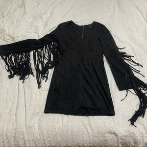 Suede Fringe Bodycon Dress